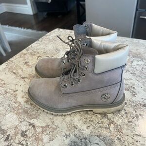 Timberland Taupe/Light Gray Nubuck Work Boots
